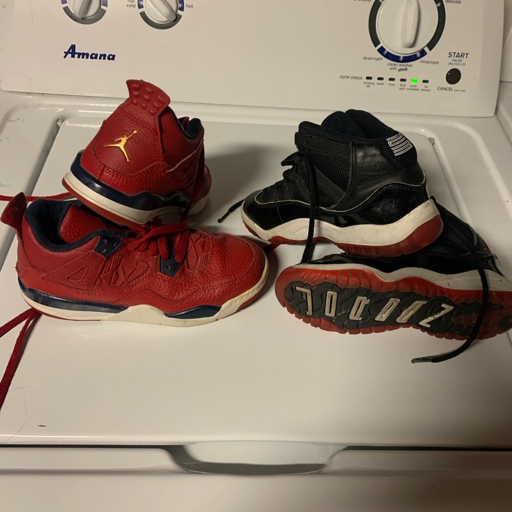 Jordan Red and Black High-Top Sneakers